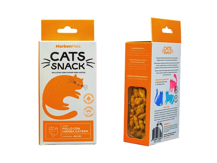 Cats Snack Galletas con Hierba Gatera Sabor a Pollo 80G