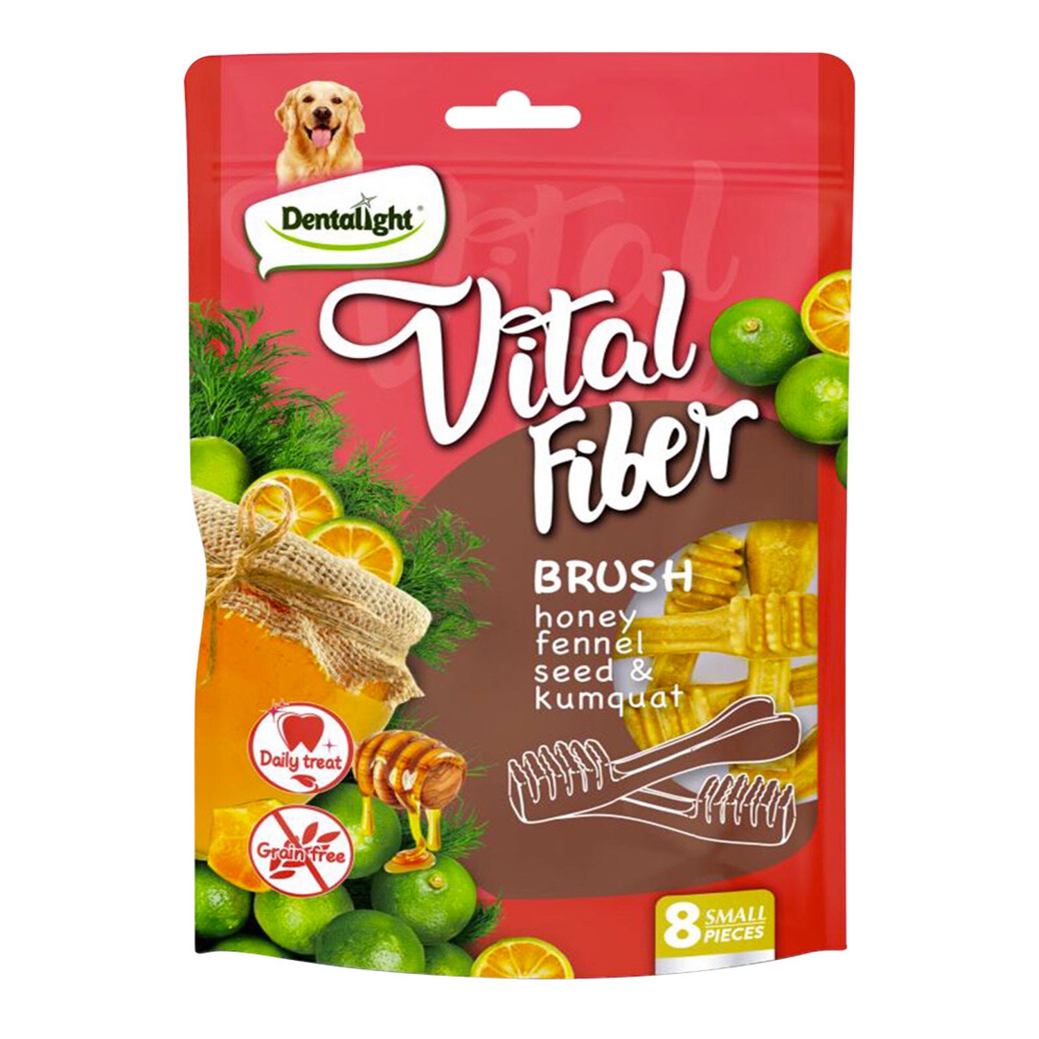 Dentalight Snack Cepillo de Miel, Semilla de hinojo para perros
