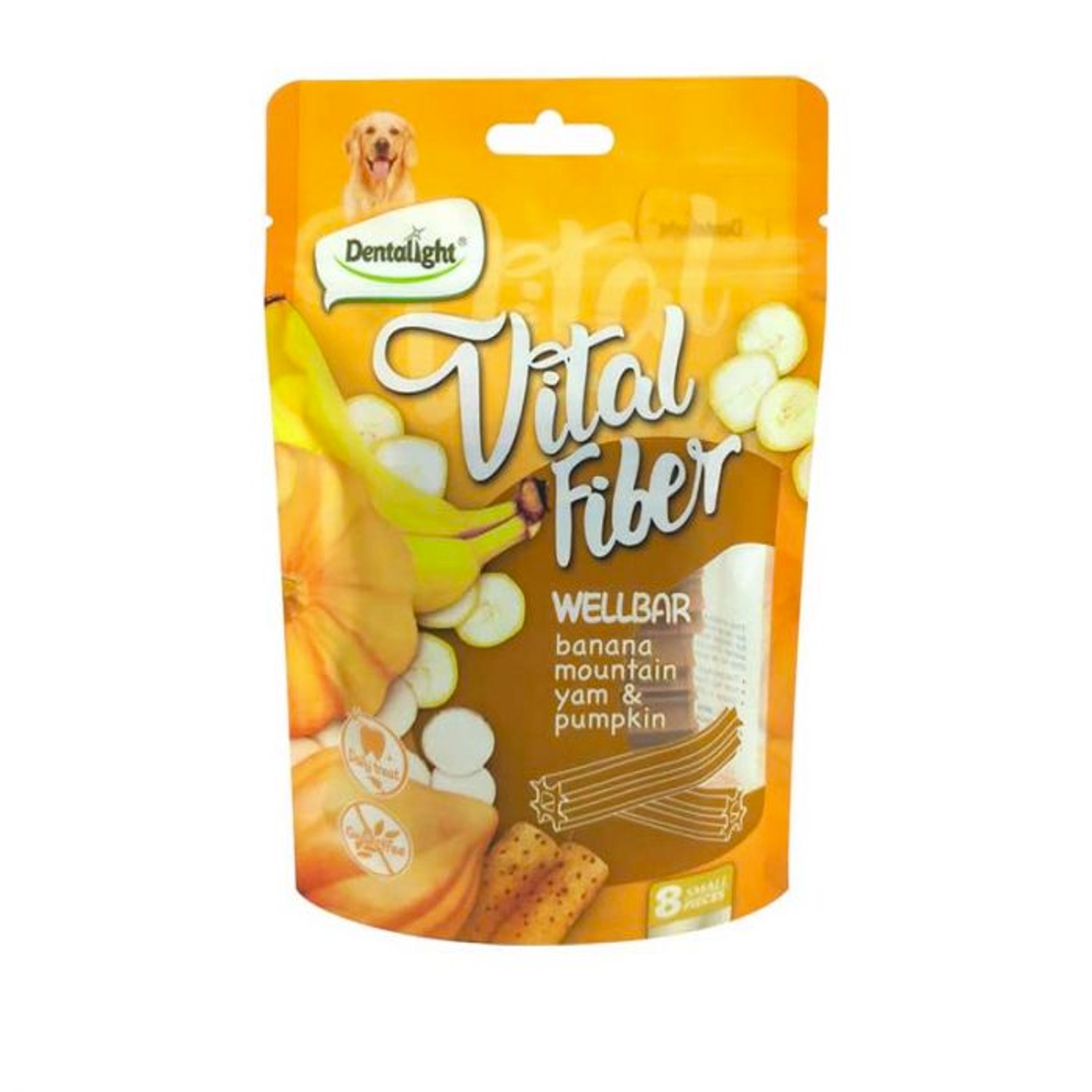 Dentalight Snack Cepillo de plátano, ñame de montaña, calabaza para perros 80G