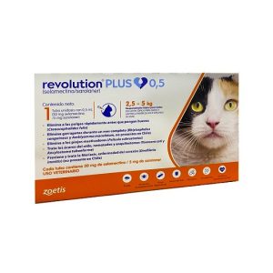 Revolution Plus, Antiparasitario Interno y Externo. Gatos de 2.5 a 5 Kg.